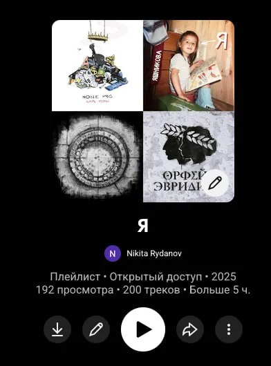 Плейлист «Я»: 200 треков
